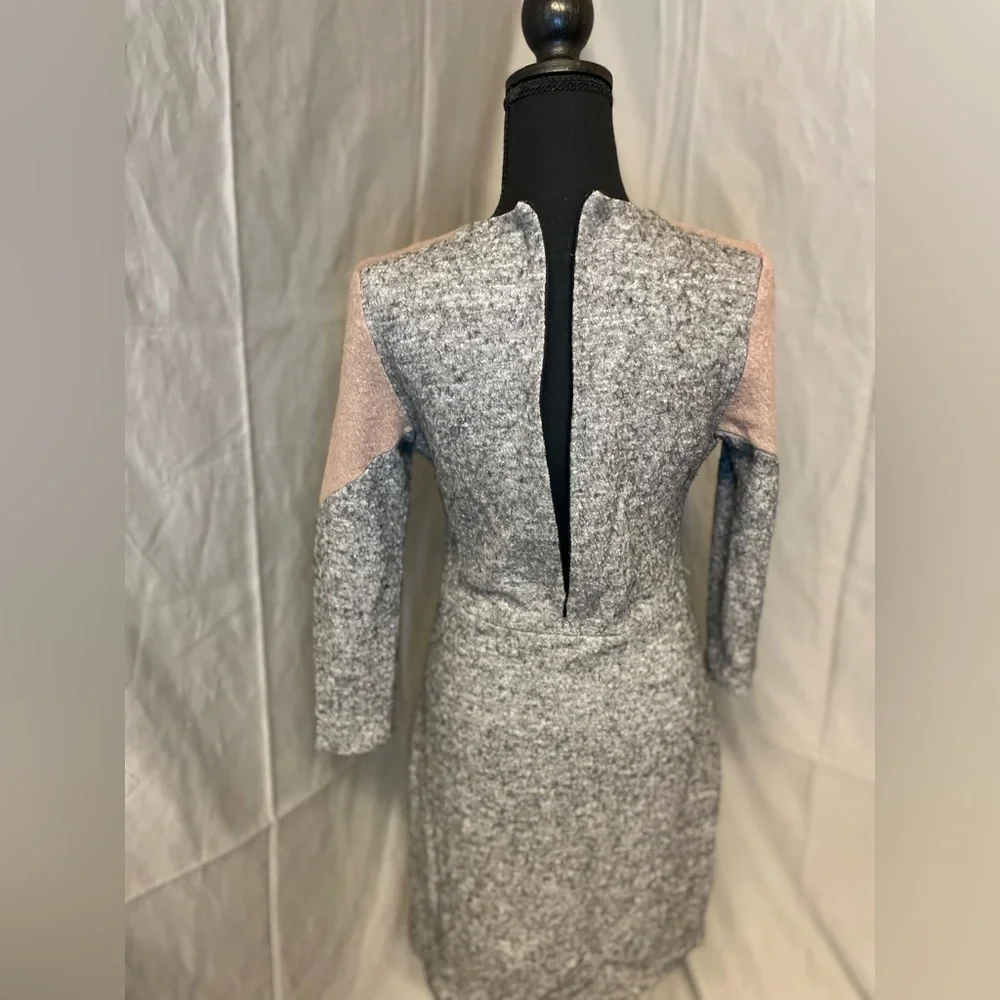 Dagg & Stacey Chic Long Sleeve Wool Blend Dress in Pink and Gray - Picture 6 of 8